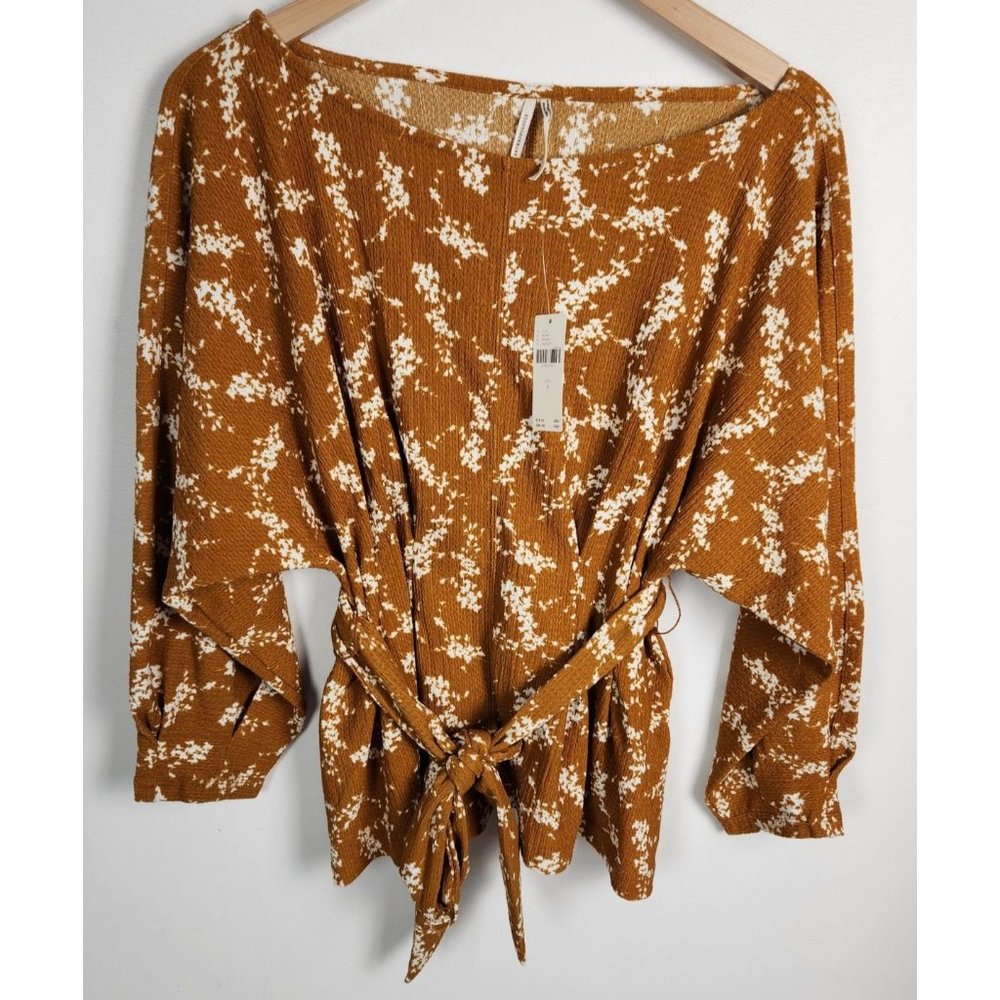 Anthropologie Women's Sz. S Gold Floral Amber Dolman Blouse NWT - Picture 2 of 8